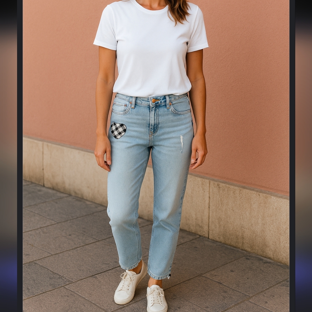 Nobo Distressed Cropped Flare Jeans